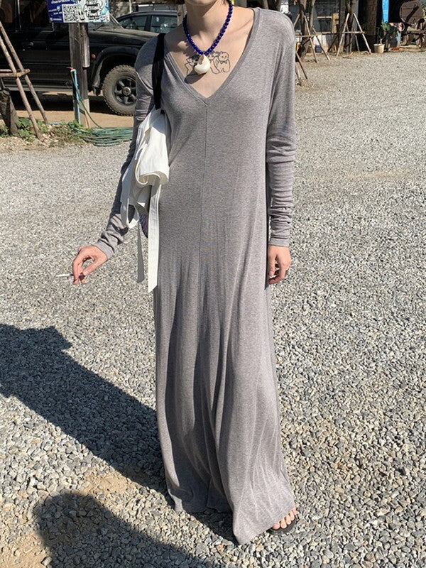 v-neck loose cover one-piece【NINE9100】