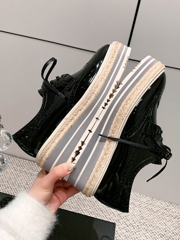 platform hemp metallic sneakers 3color【NINE8651】