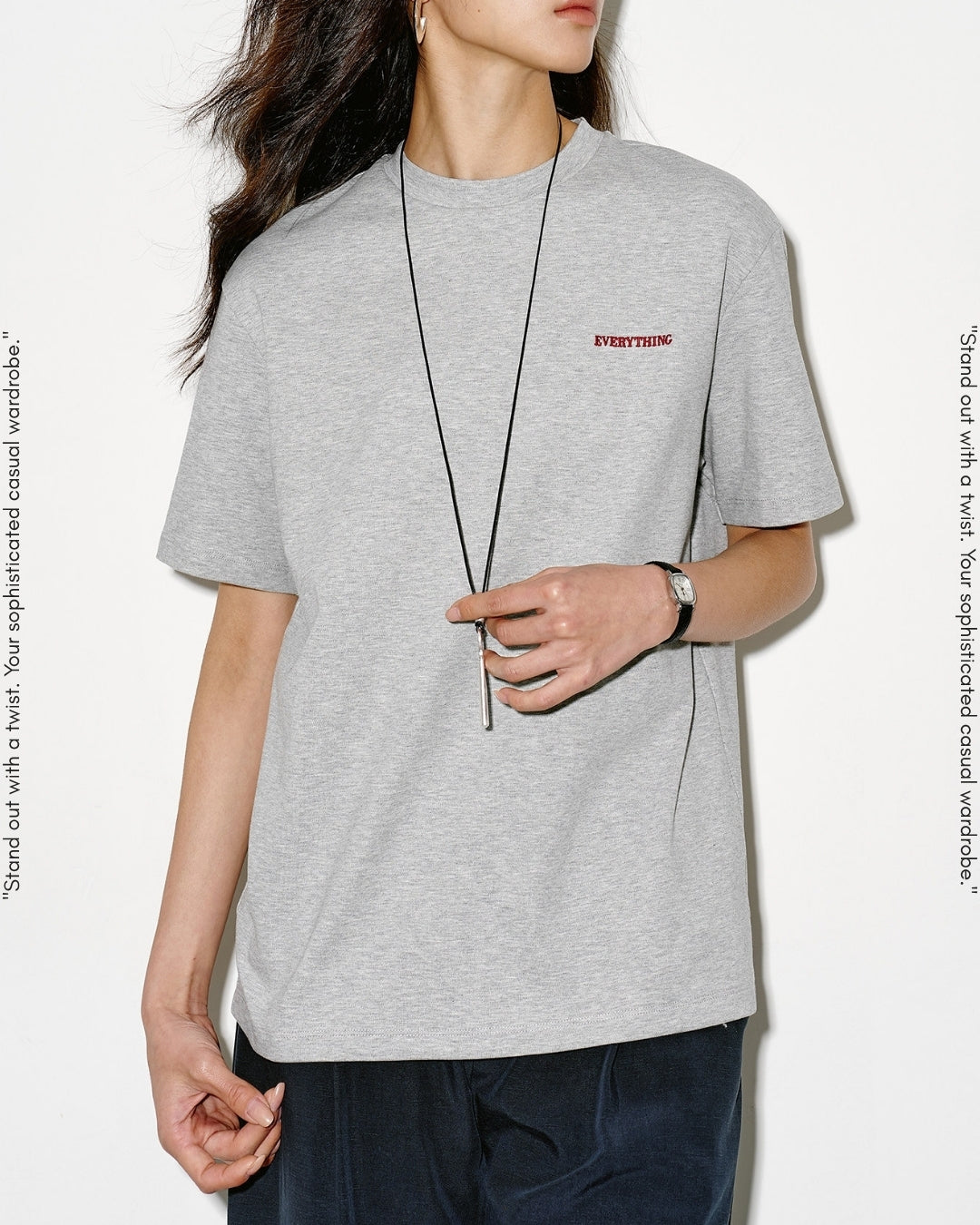 mini print basic t-shirt 2color【NINE0351】