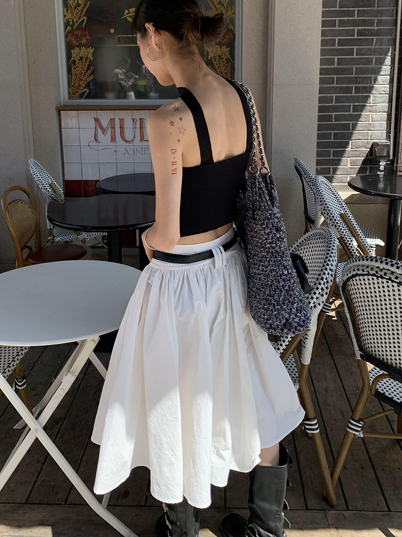fluffily natural flare long-skirt【NINE8898】