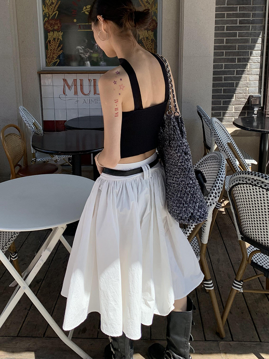 fluffily natural flare long-skirt【NINE8898】