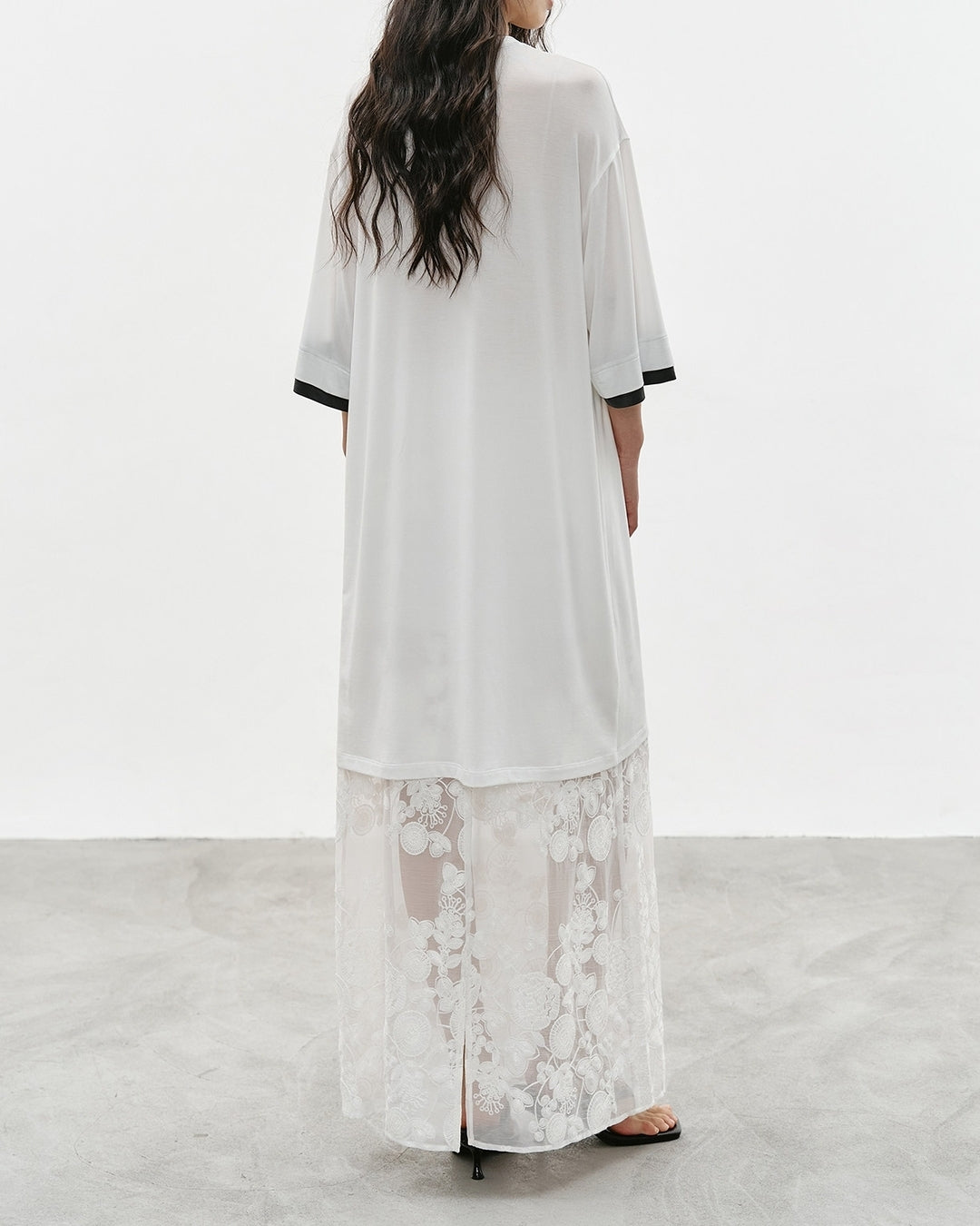 lace sheer long skirt【NINE0346】