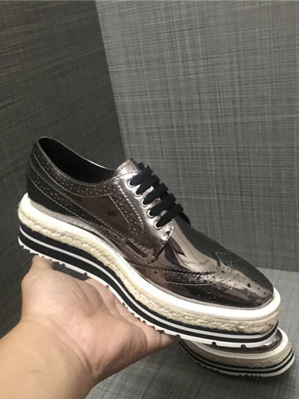 platform hemp metallic sneakers 3color【NINE8651】