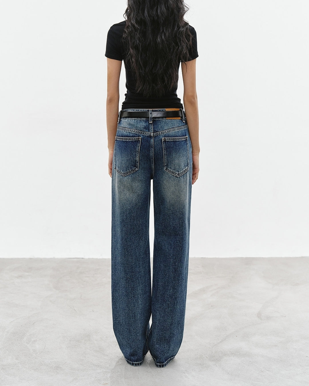 wash-finished straight leg denim pants【NINE0323】