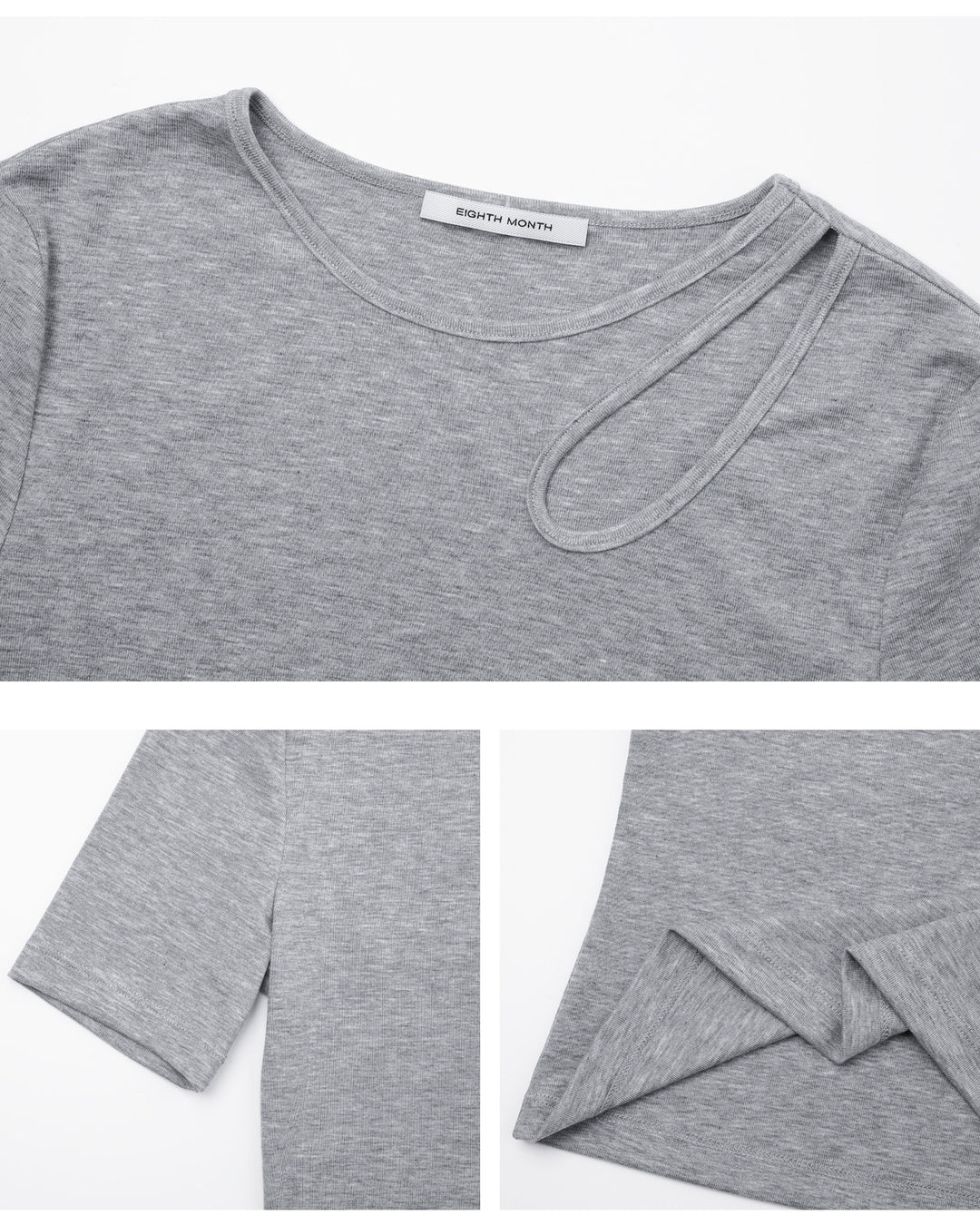 cut-out asymmetrical t-shirt 2color【NINE0310】
