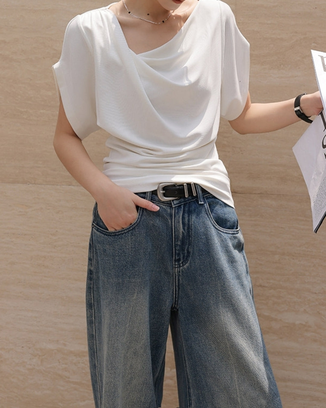 shaped drape tops 2color【NINE0213】
