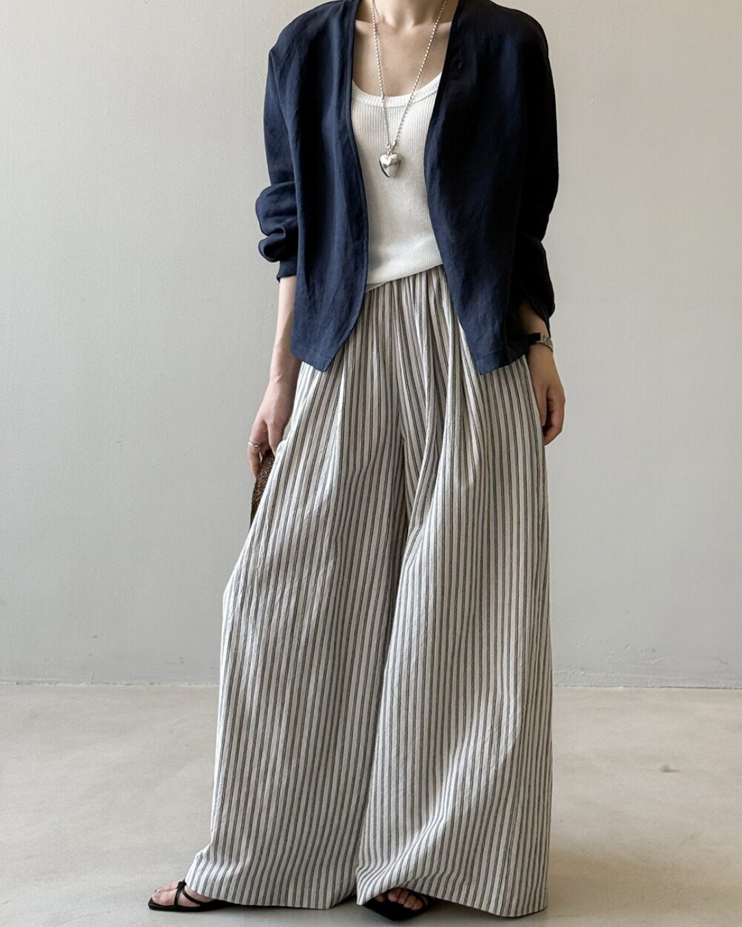 sheer open front loose cardigan 2color 【NINE7318】
