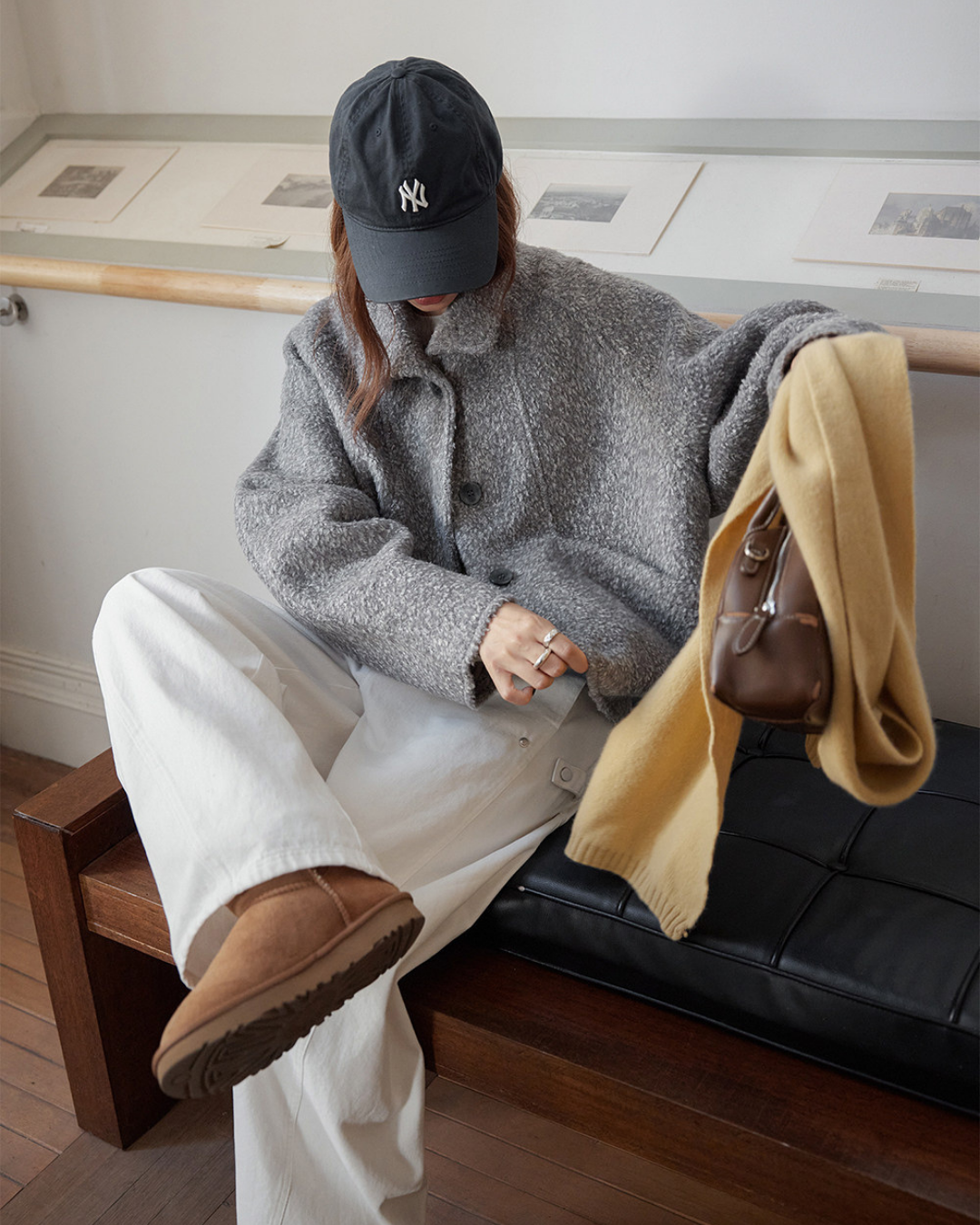 fuzzy stand collar fleece jacket 2color 【NINE7296】