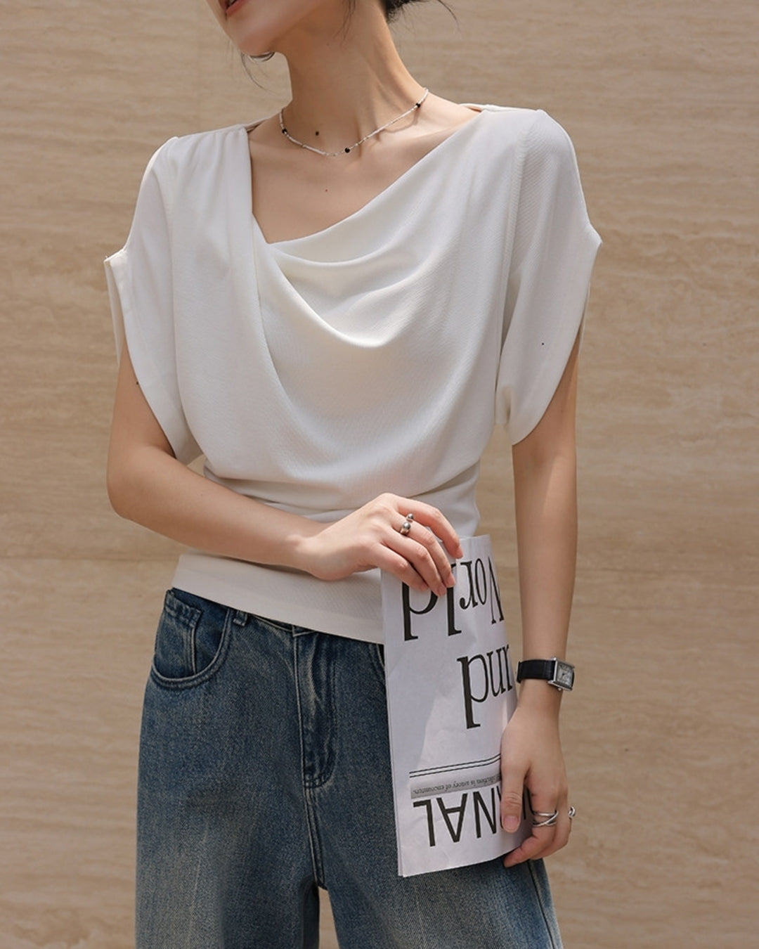 shaped drape tops 2color【NINE0213】