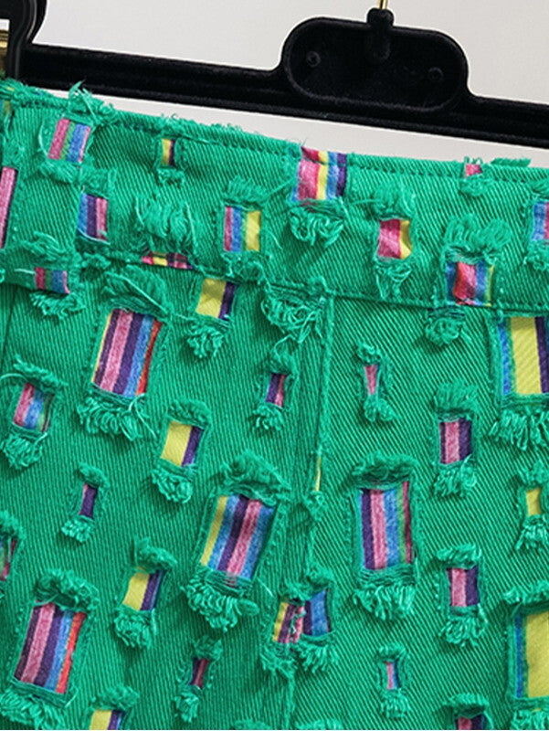 unique colorful rainbow short-pants 3color【NINE9044】