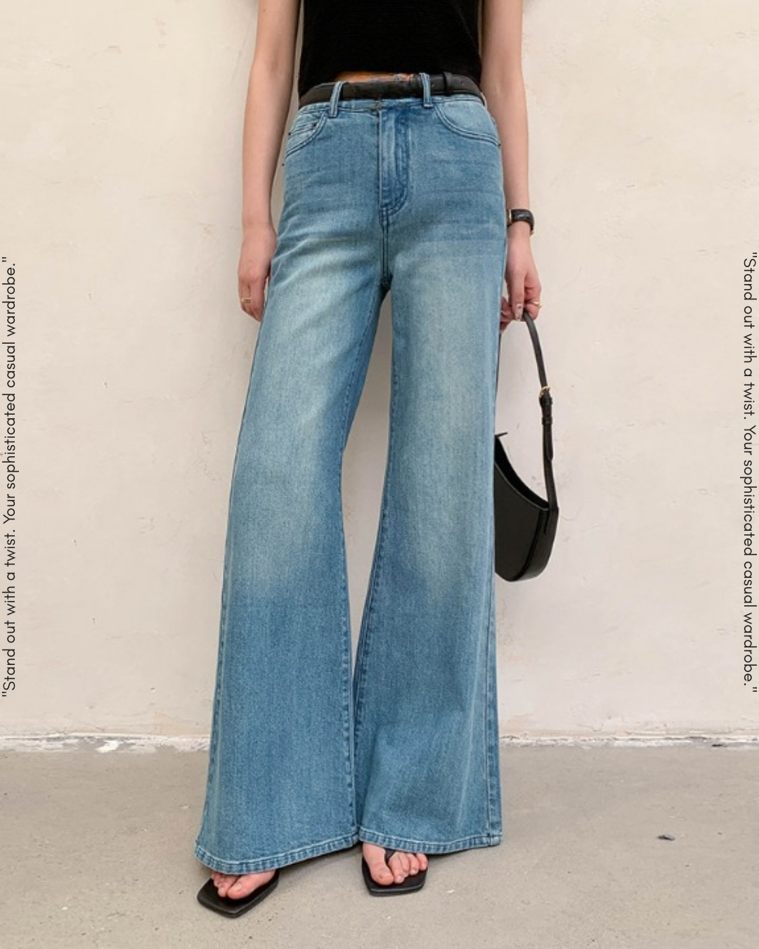 vintage-style wide-leg denim pants【NINE0219】