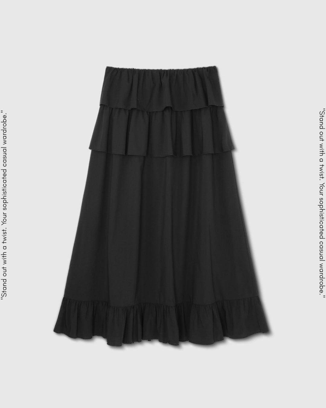 tiered a-line long skirt【NINE0338】