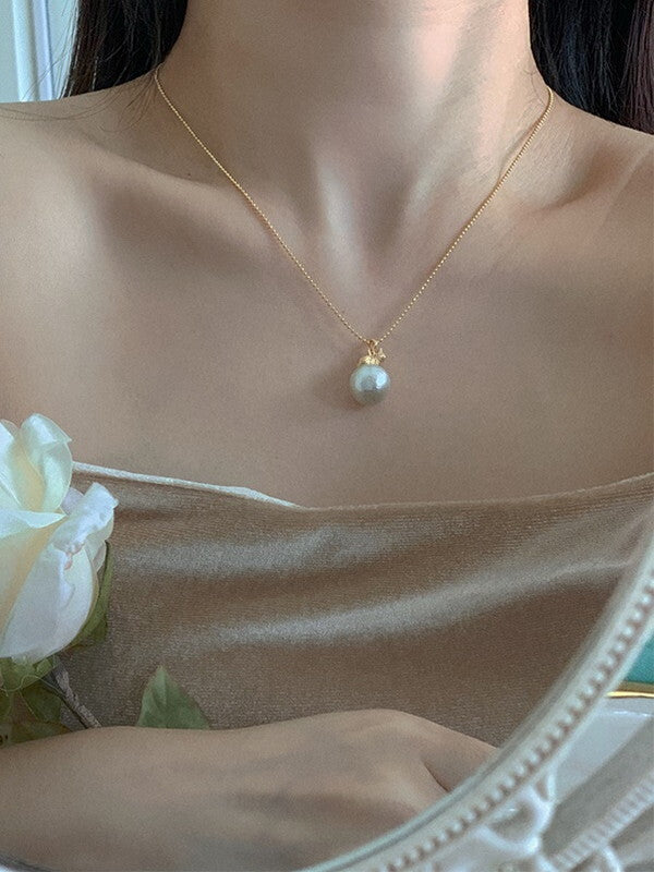 pearl feminine cat necklace【NINE6713】
