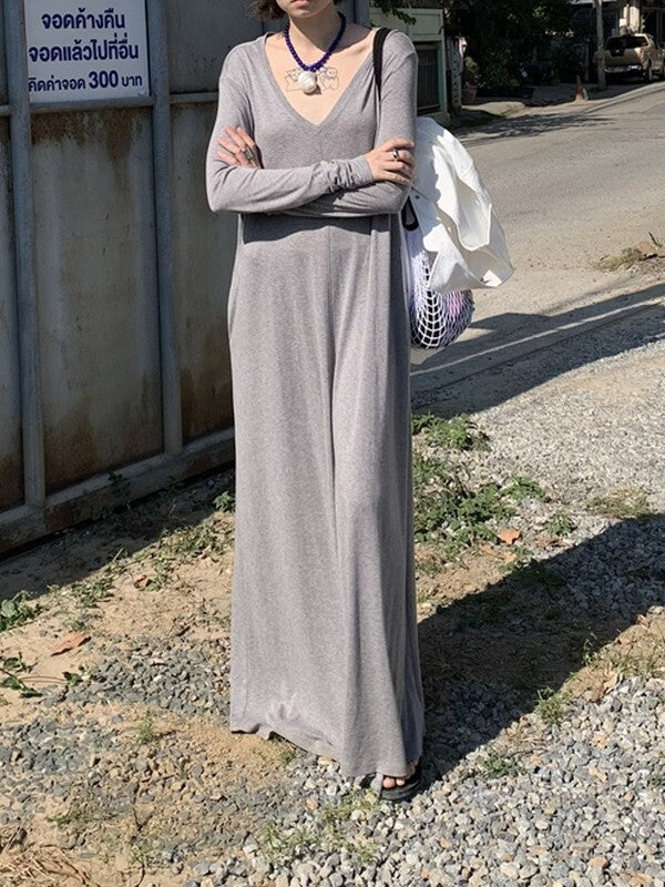v-neck loose cover one-piece【NINE9100】
