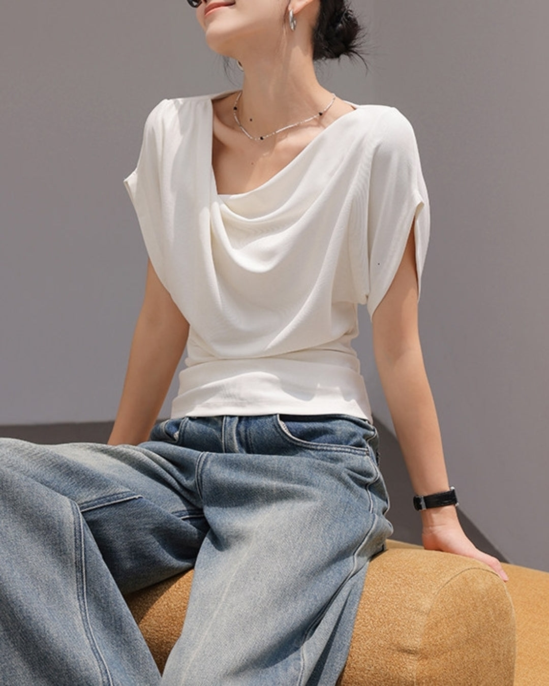 shaped drape tops 2color【NINE0213】