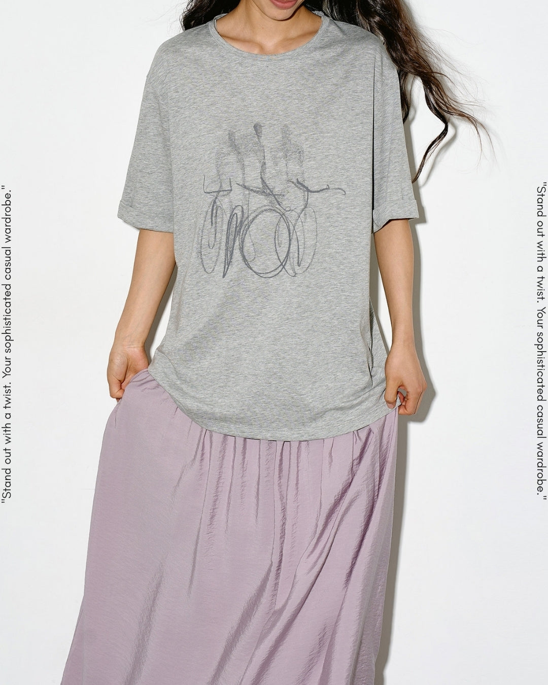nuance print oversized t-shirt 2color【NINE0325】
