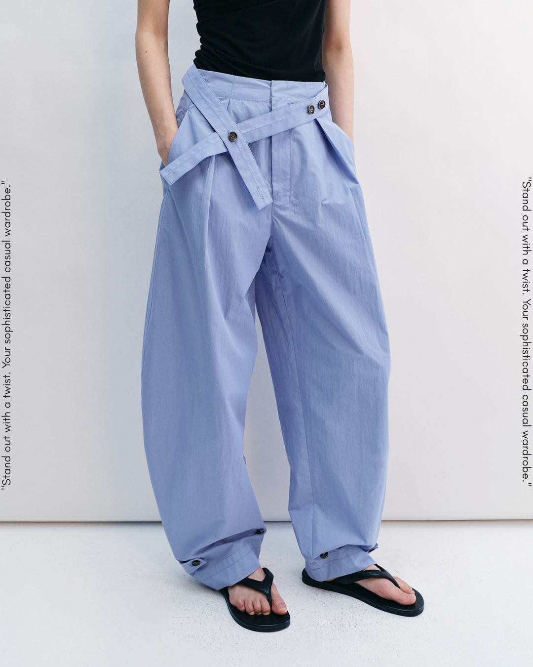 waist mark tuck pants 3color【NINE0206】