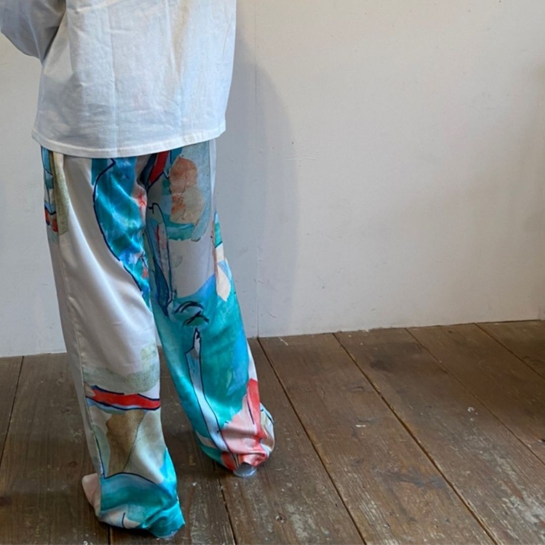 WATERCOLOR printing design pants【NINE4318】
