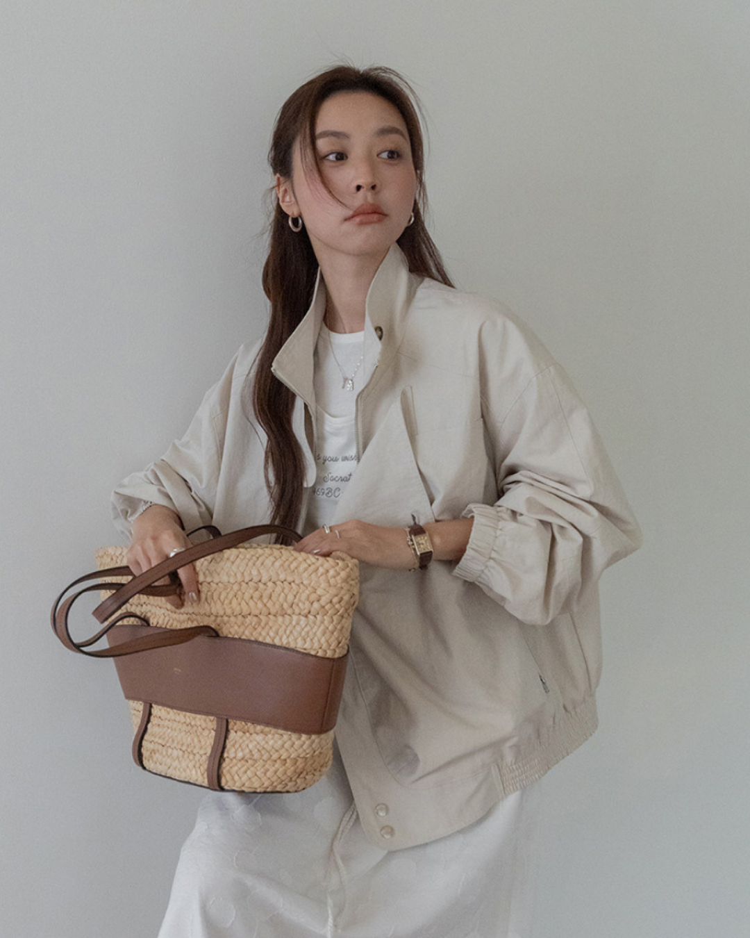 casual trench style zip jacket 2color 【NINE7278】