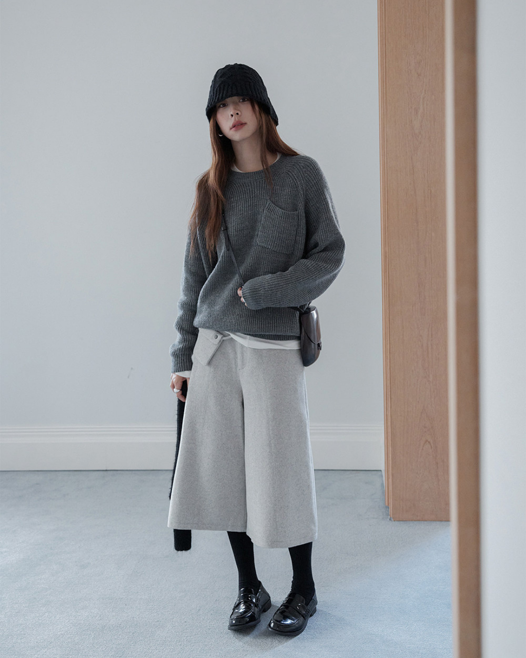 pocket detail loose knit sweater 3color 【NINE7283】