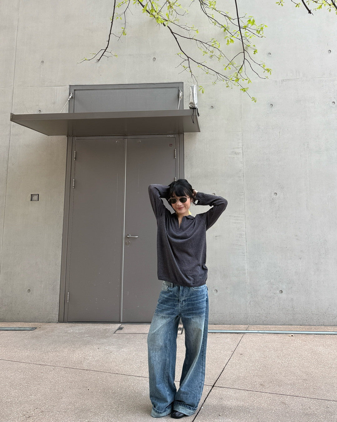 vintage washed wide denim pants 1color 【NINE7268】
