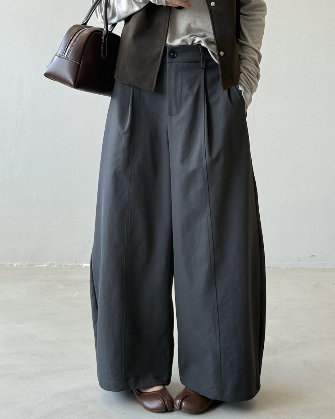 center seam wide leg pants 4color 【NINE7320】