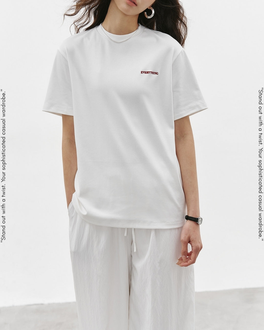 mini print basic t-shirt 2color【NINE0351】