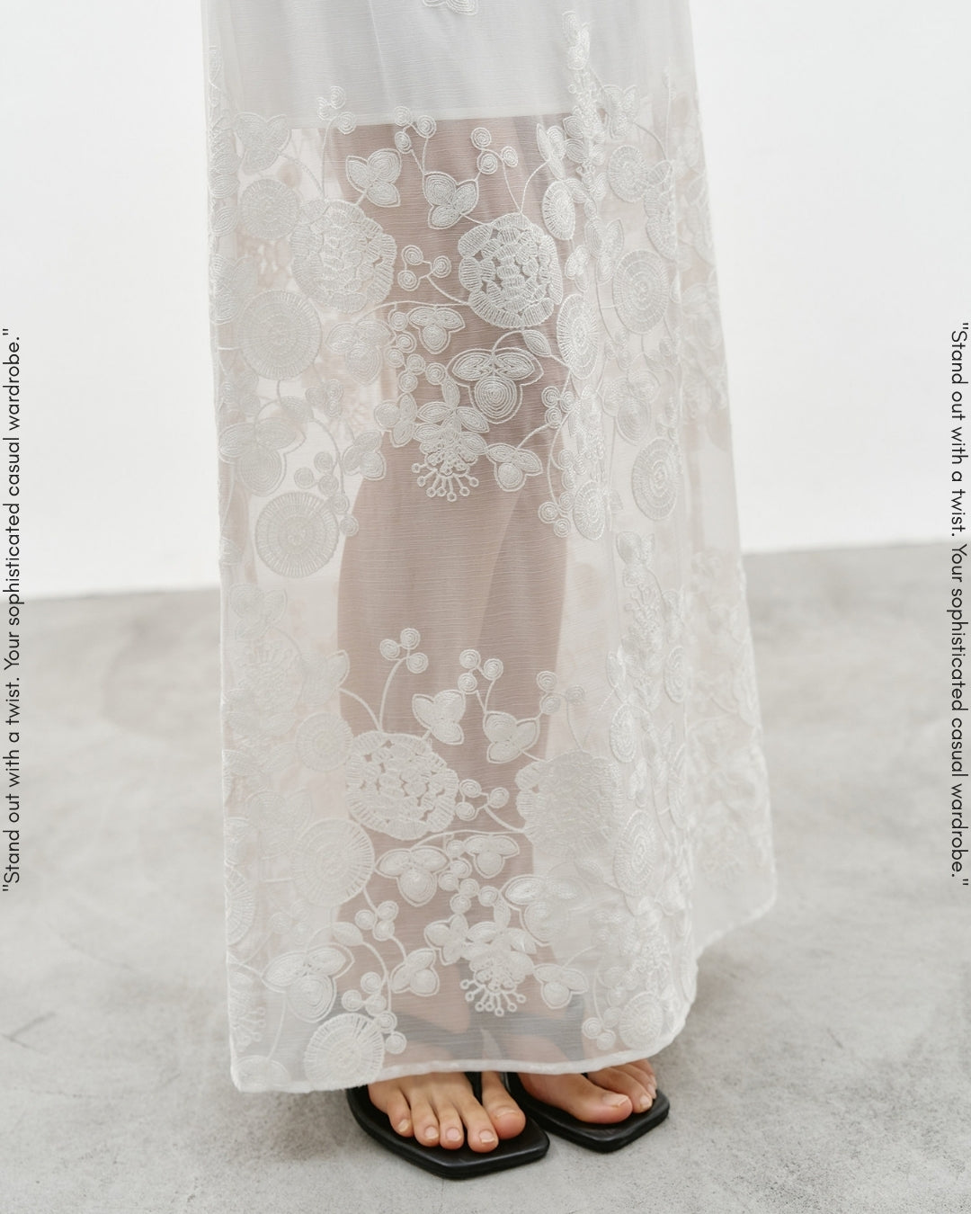 lace sheer long skirt【NINE0346】