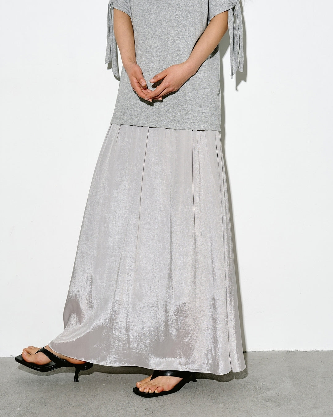asymmetrical waist gathered skirt【NINE0347】