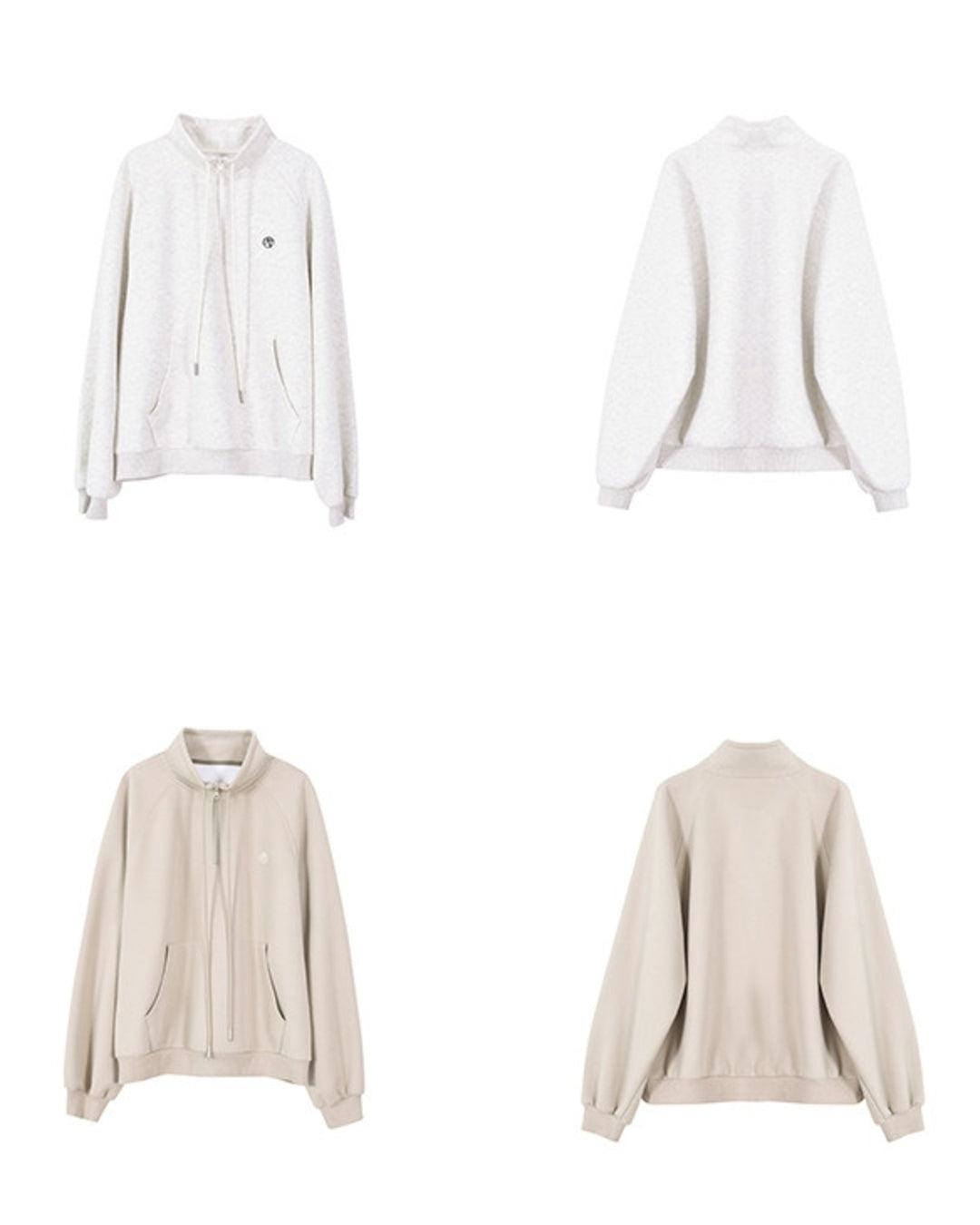 stand collar half-zip sweatshirt 2color【NINE0223】