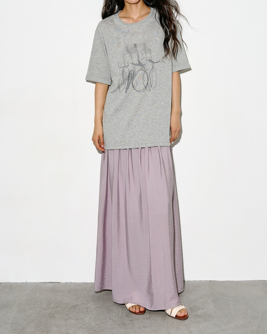 nuance print oversized t-shirt 2color【NINE0325】
