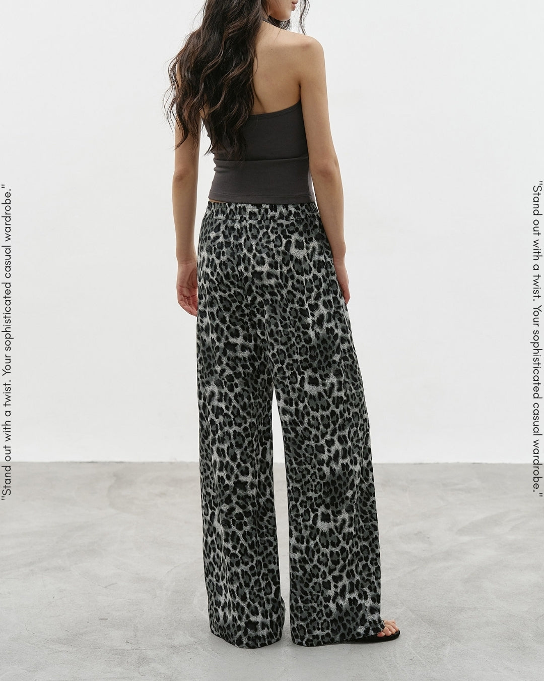 leopard print wide leg pants【NINE0341】