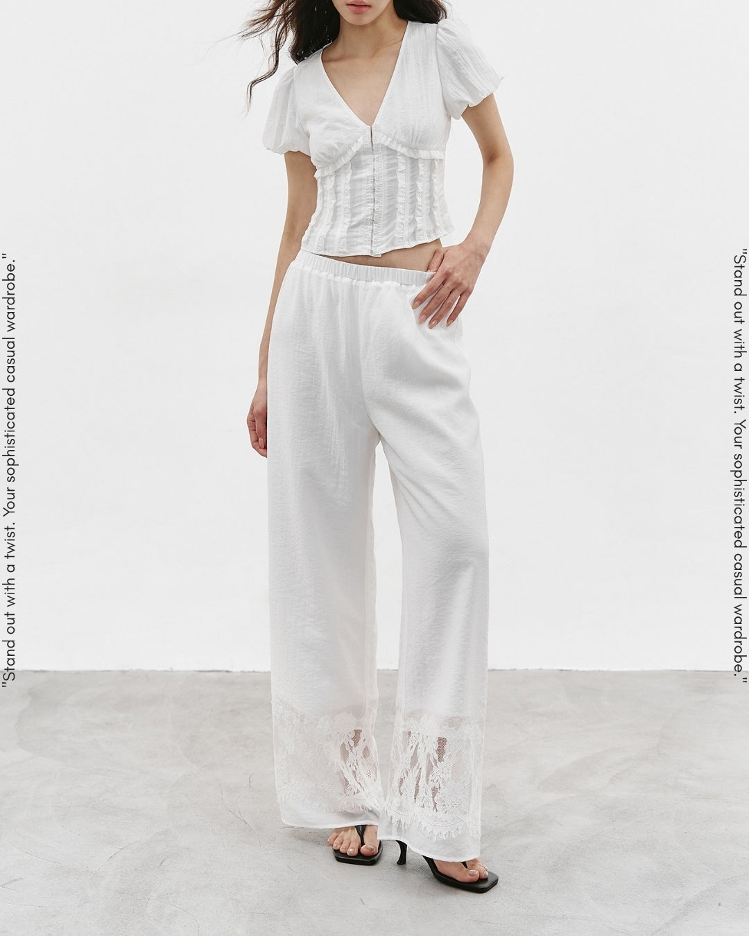 camisole dress & wide-leg pants setup【NINE0353】