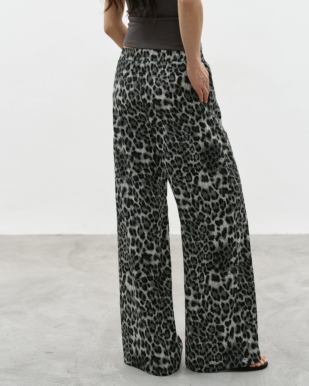 leopard print wide leg pants【NINE0341】