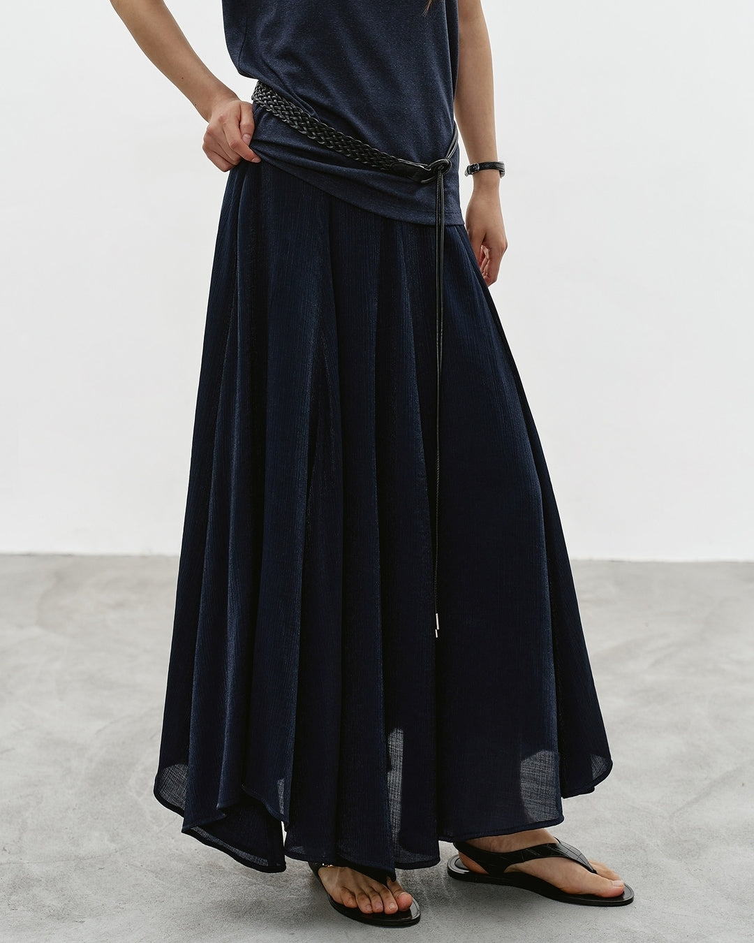 asymmetrical hem flare skirt【NINE0339】