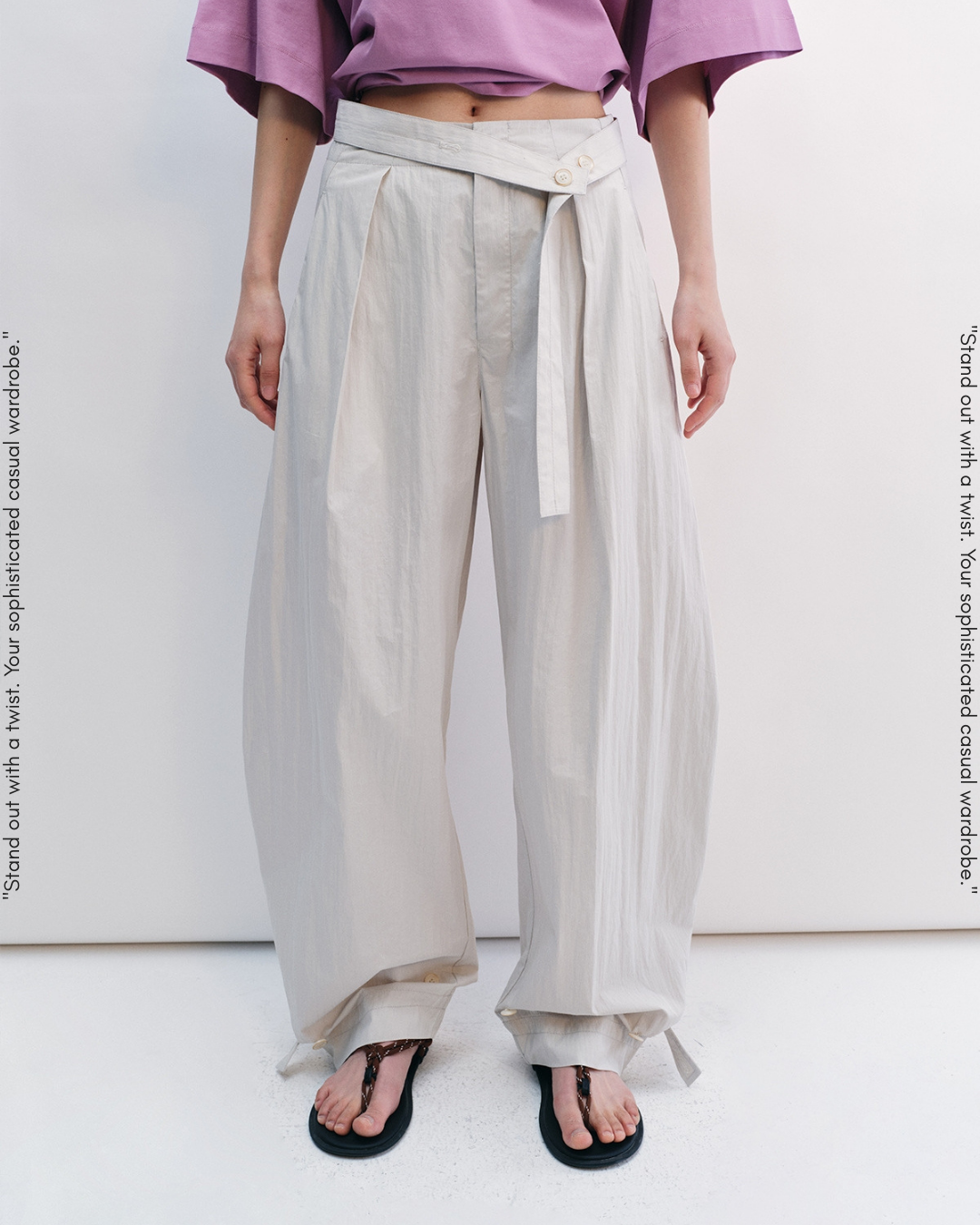 waist mark tuck pants 3color【NINE0206】