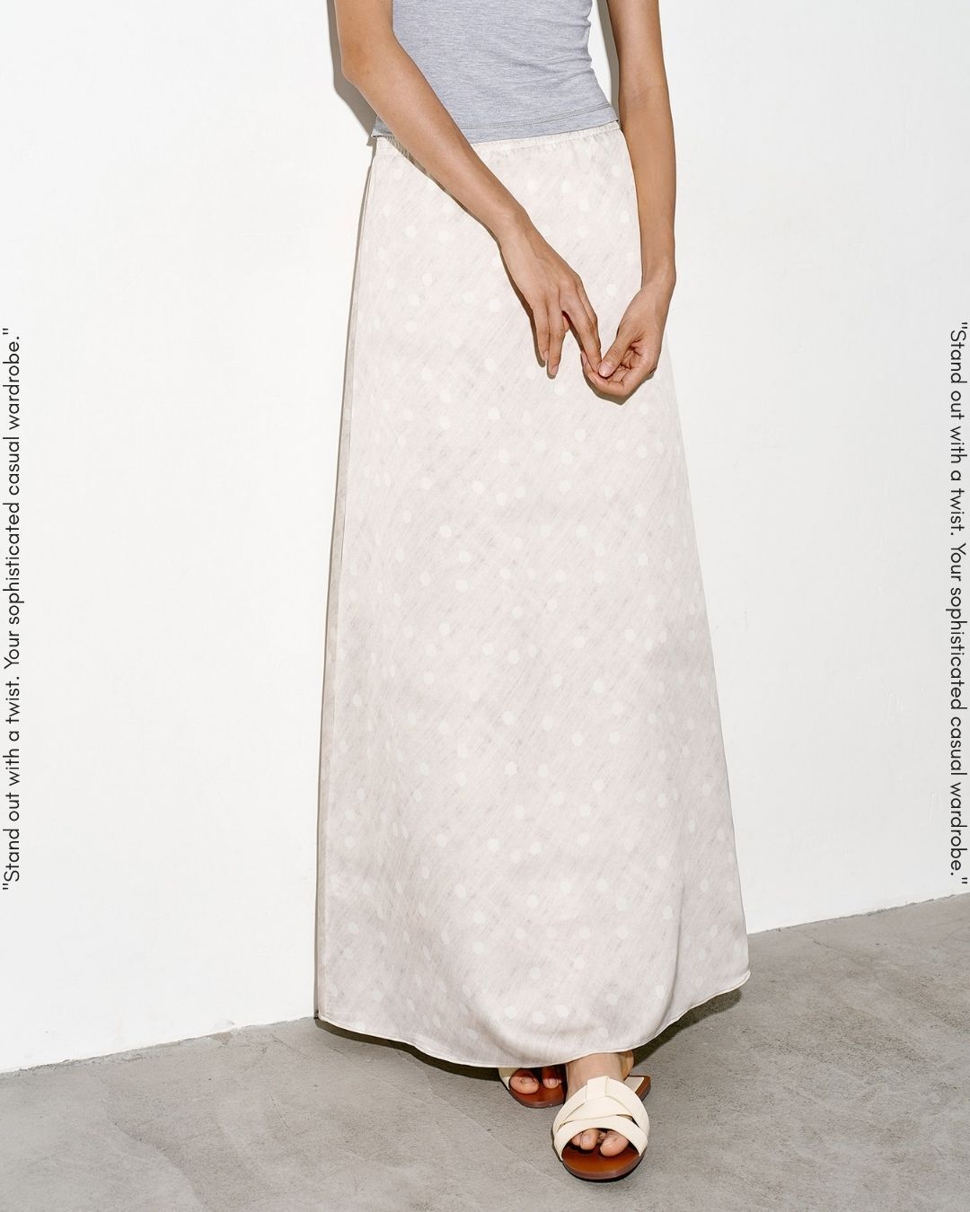 polka dot a-line long skirt【NINE0318】