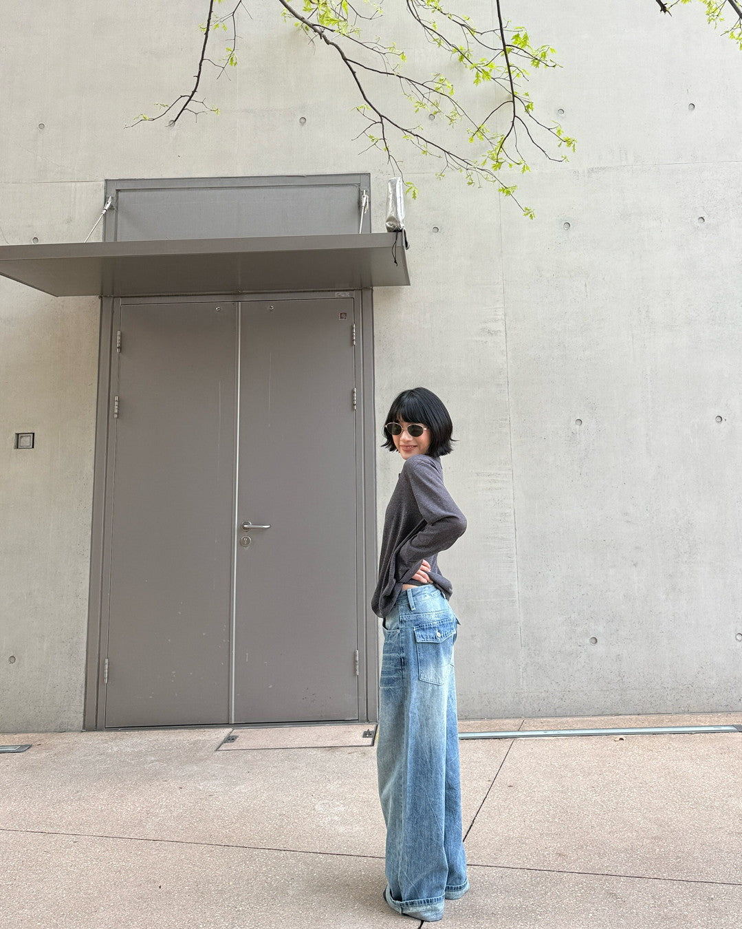 vintage washed wide denim pants 1color 【NINE7268】