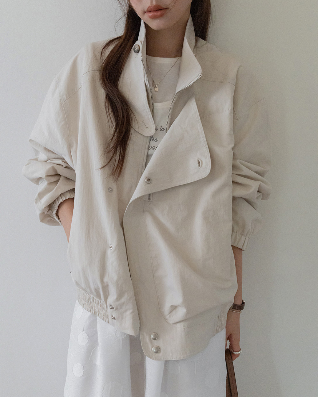 casual trench style zip jacket 2color 【NINE7278】