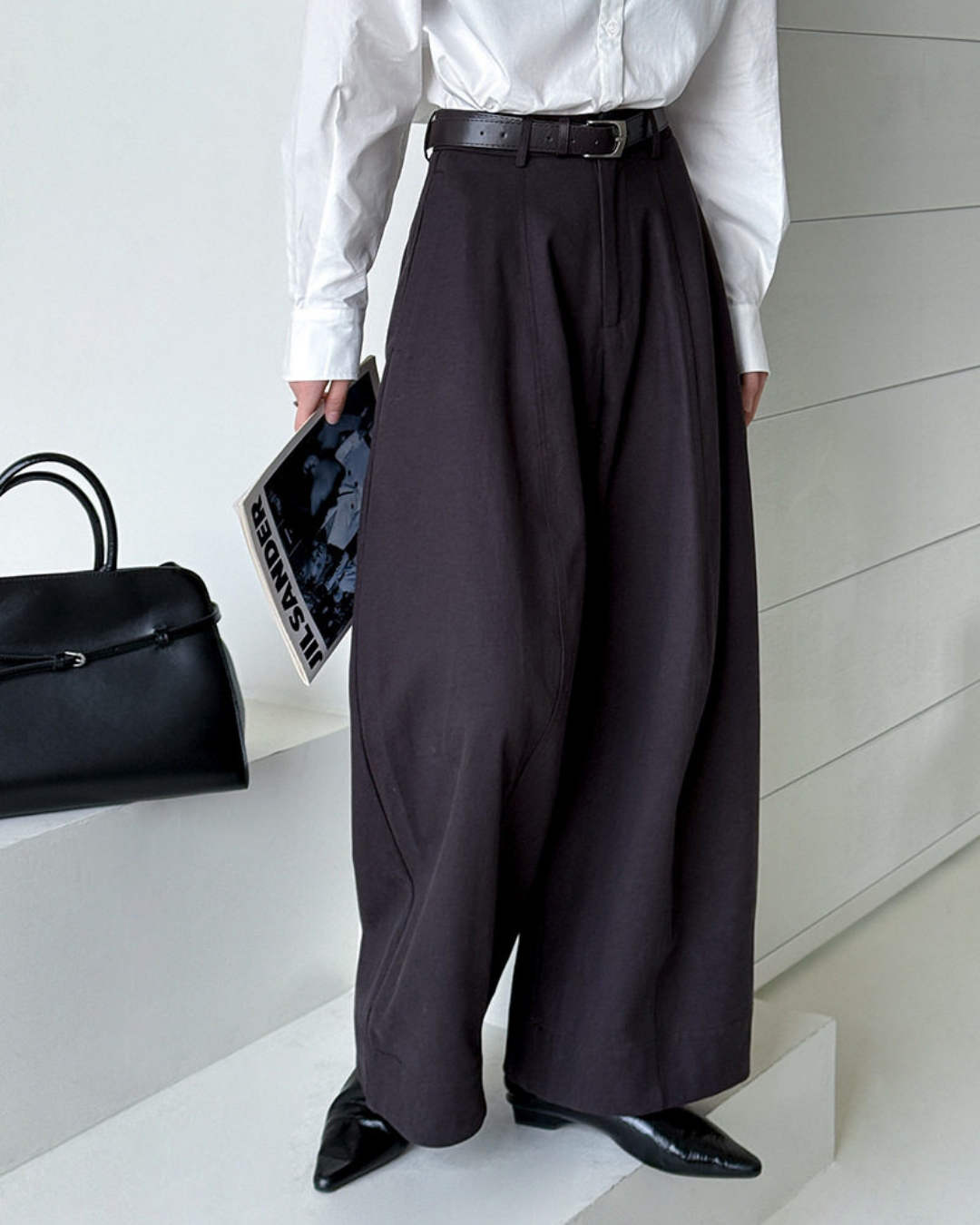 balloon curve wide leg pants 2color 【NINE7324】