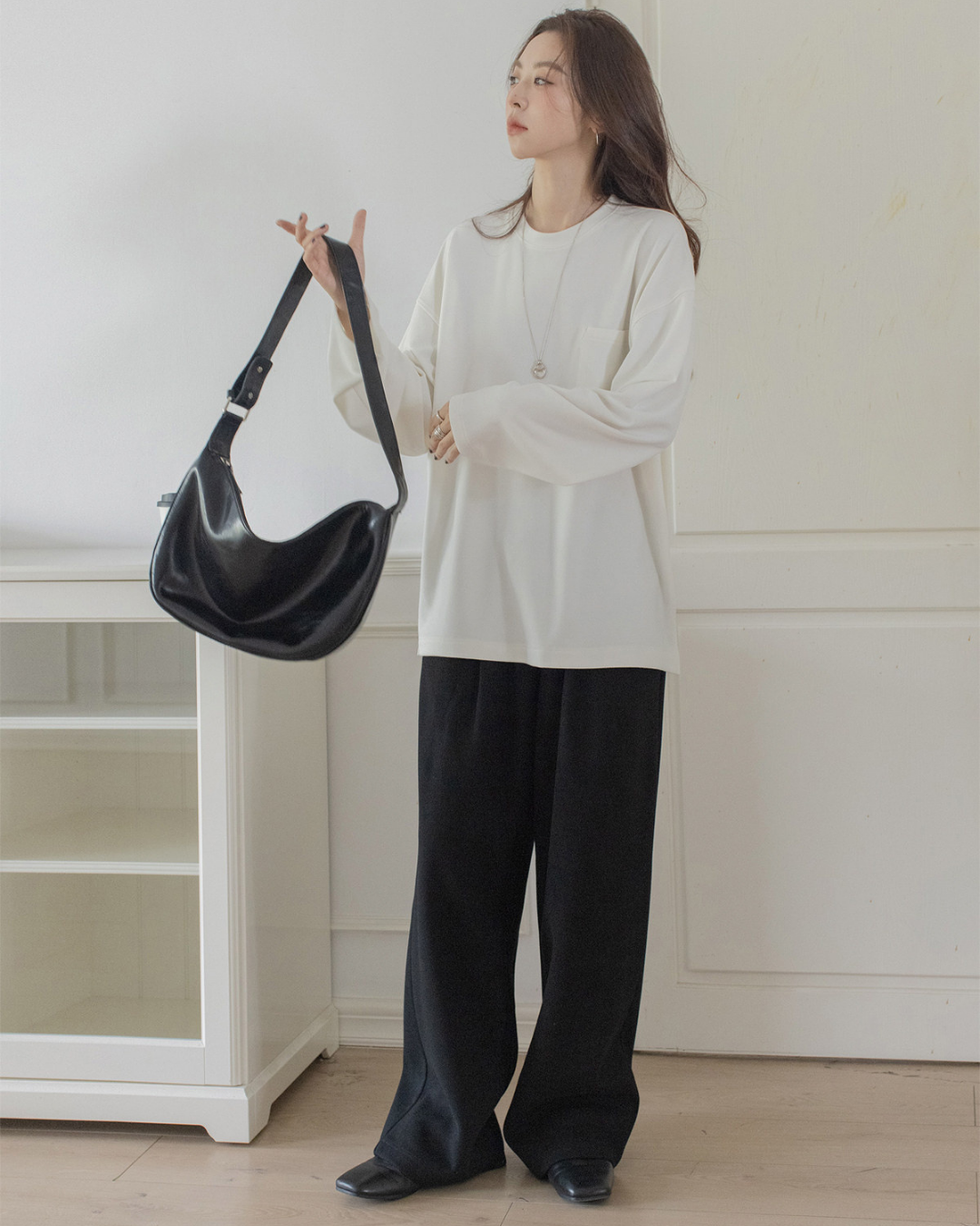 pocket tag long sleeve tshirt 1color 【NINE7301】