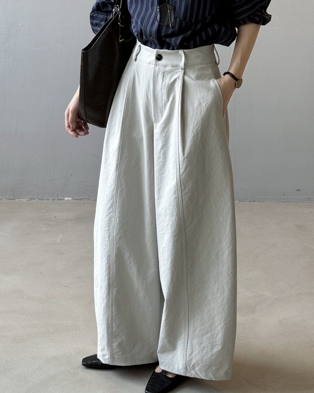 center seam wide leg pants 4color 【NINE7320】