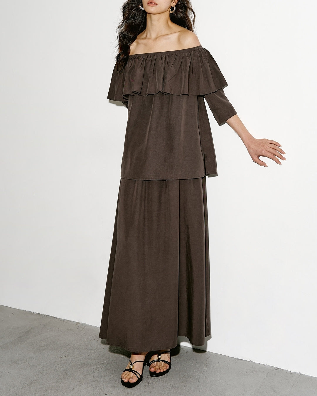 2-way frill blouse & skirt setup【NINE0352】