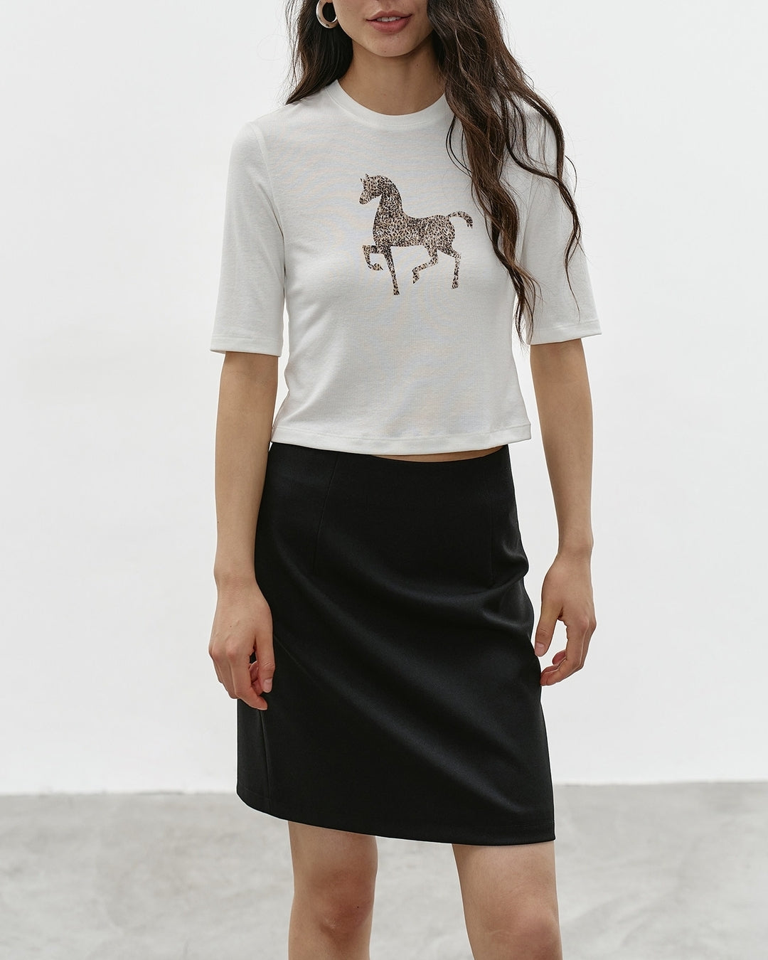 leopard horse print t-shirt【NINE0340】