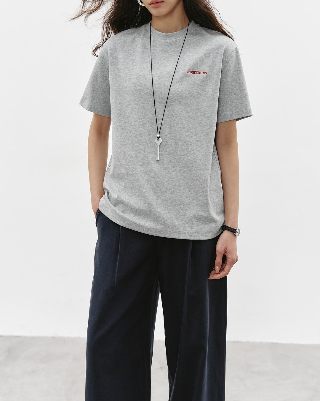 mini print basic t-shirt 2color【NINE0351】