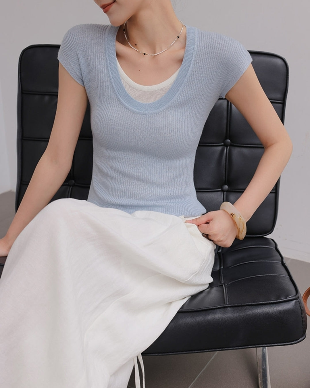 fake layered slim tops 3color【NINE0217】