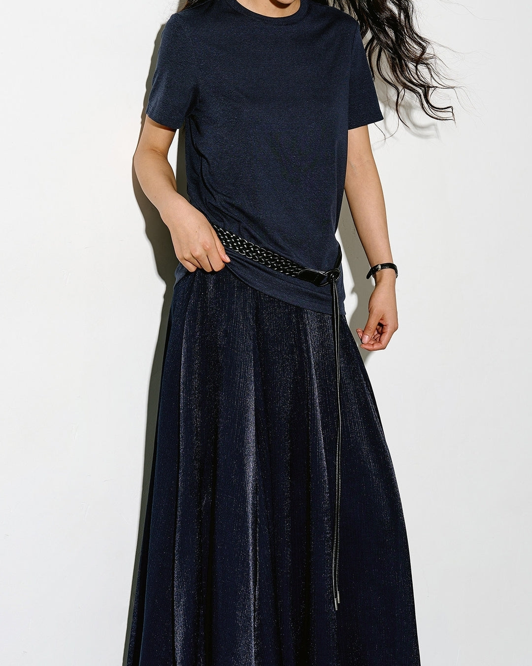 asymmetrical hem flare skirt【NINE0339】