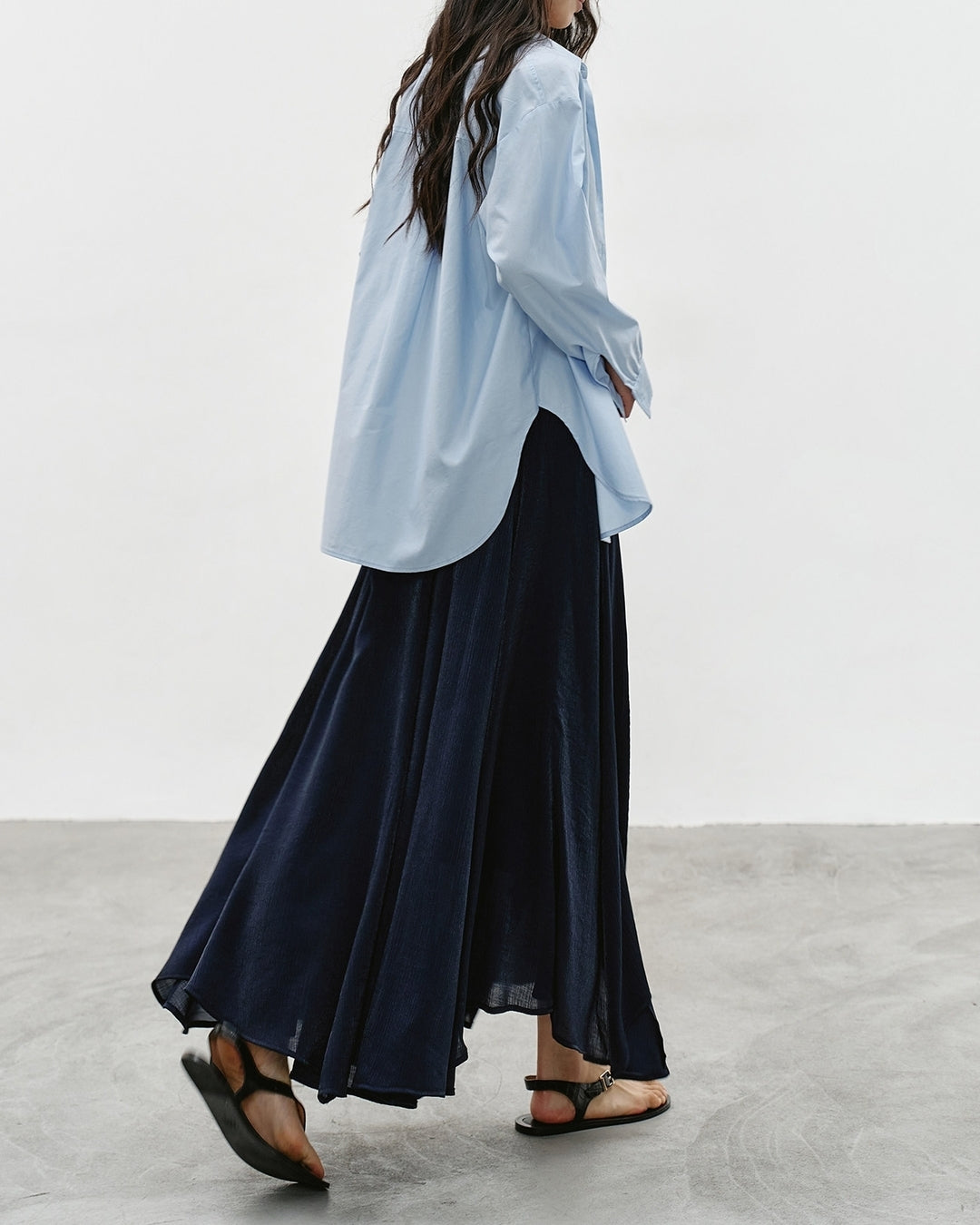 asymmetrical hem flare skirt【NINE0339】