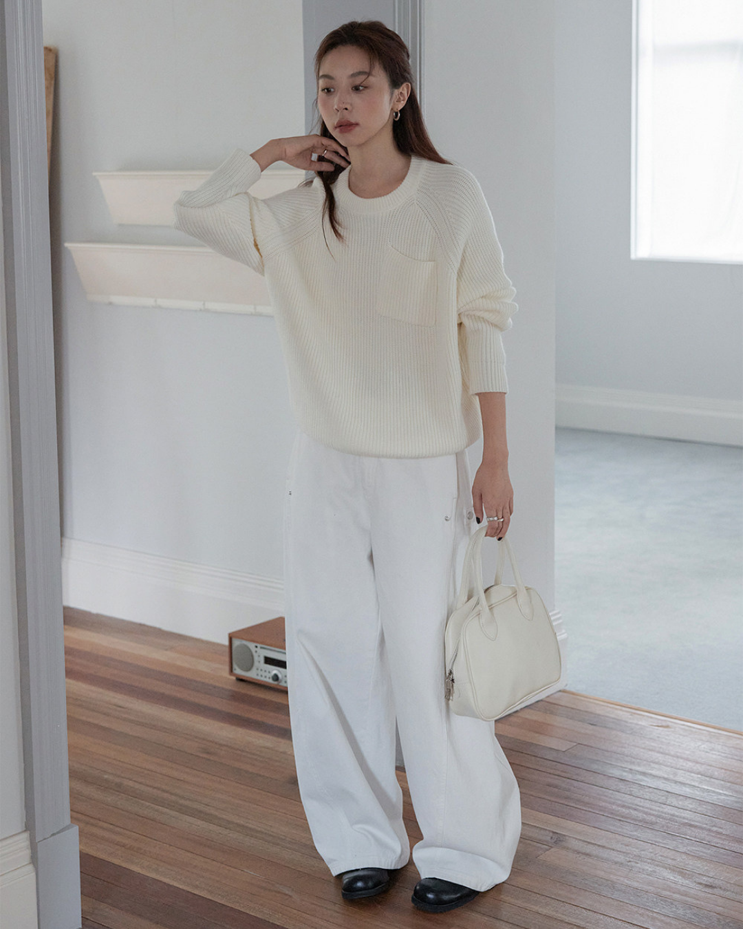 pocket detail loose knit sweater 3color 【NINE7283】