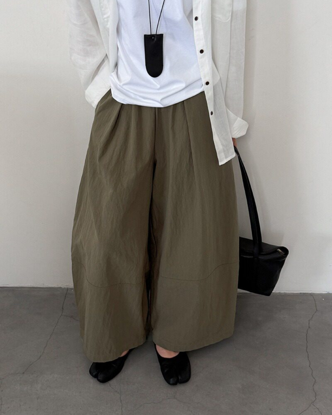 pleated seam balloon wide leg pants 3color 【NINE7323】